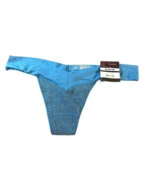 No Boundaries Womens XL X-Large (8) Blue Seamless Thong Metallic Details NWT